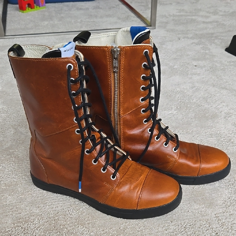 Adidas Originals Leather Lace-Up Boots
